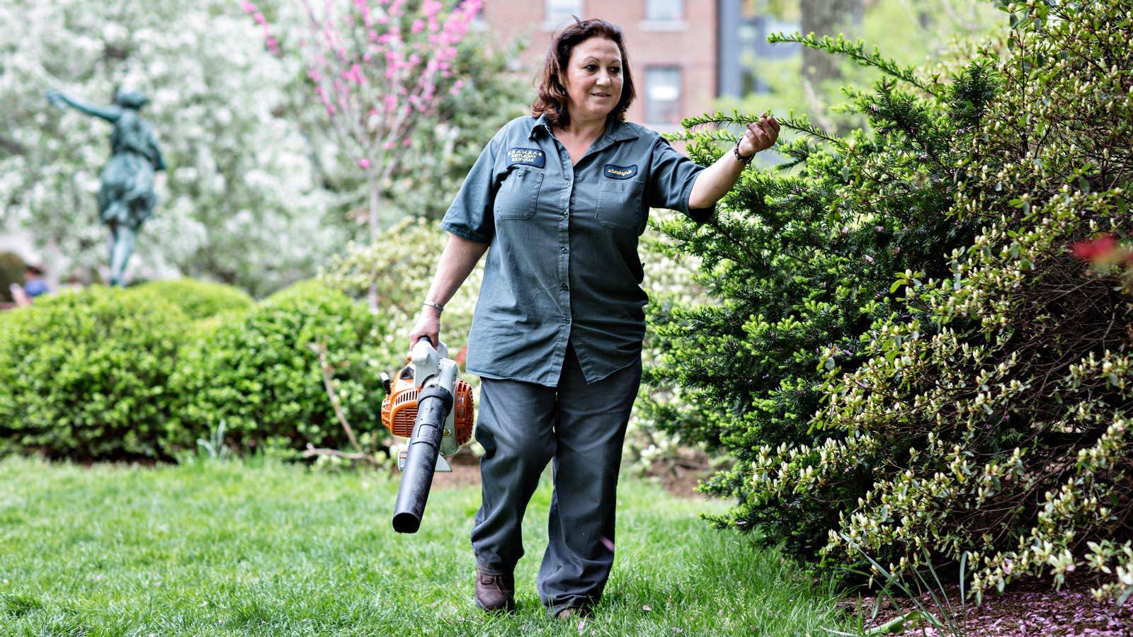 Facilities staff working outside